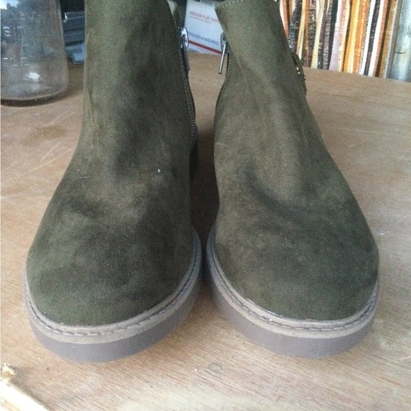 WOMENS ESPRIT ANKLE BOOTS DARK OLIVE GREEN SUEDE SIZE 8.5 SIENNA - Picture 8 of 8